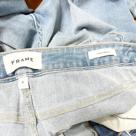 Frame Light Wash High Rise Le One Skinny Jeans Women's Size 2 New With Tags - Picture 11 of 13